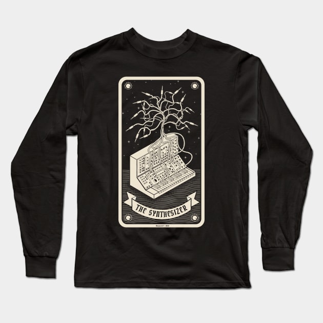 Modular Synthesizer Tarot Card Long Sleeve T-Shirt by Mewzeek_T